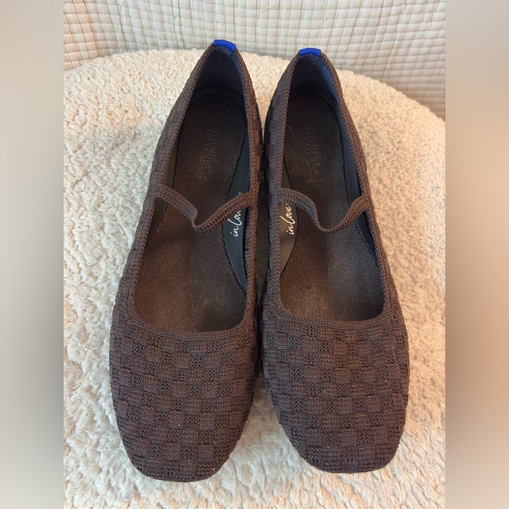Rothys max square Mary Jane brown size 10.5